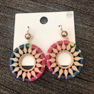 Threaded Geo Drop Earrings